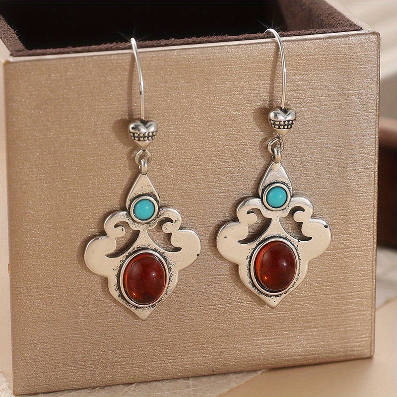 Women's Bohemian Turquoise K Plated Southwestern Earrings
